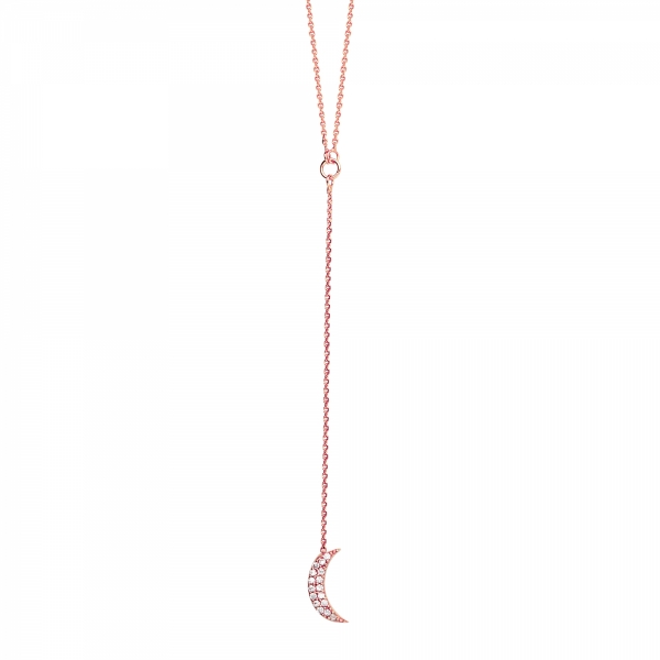 14k Rose Gold Moon Necklace